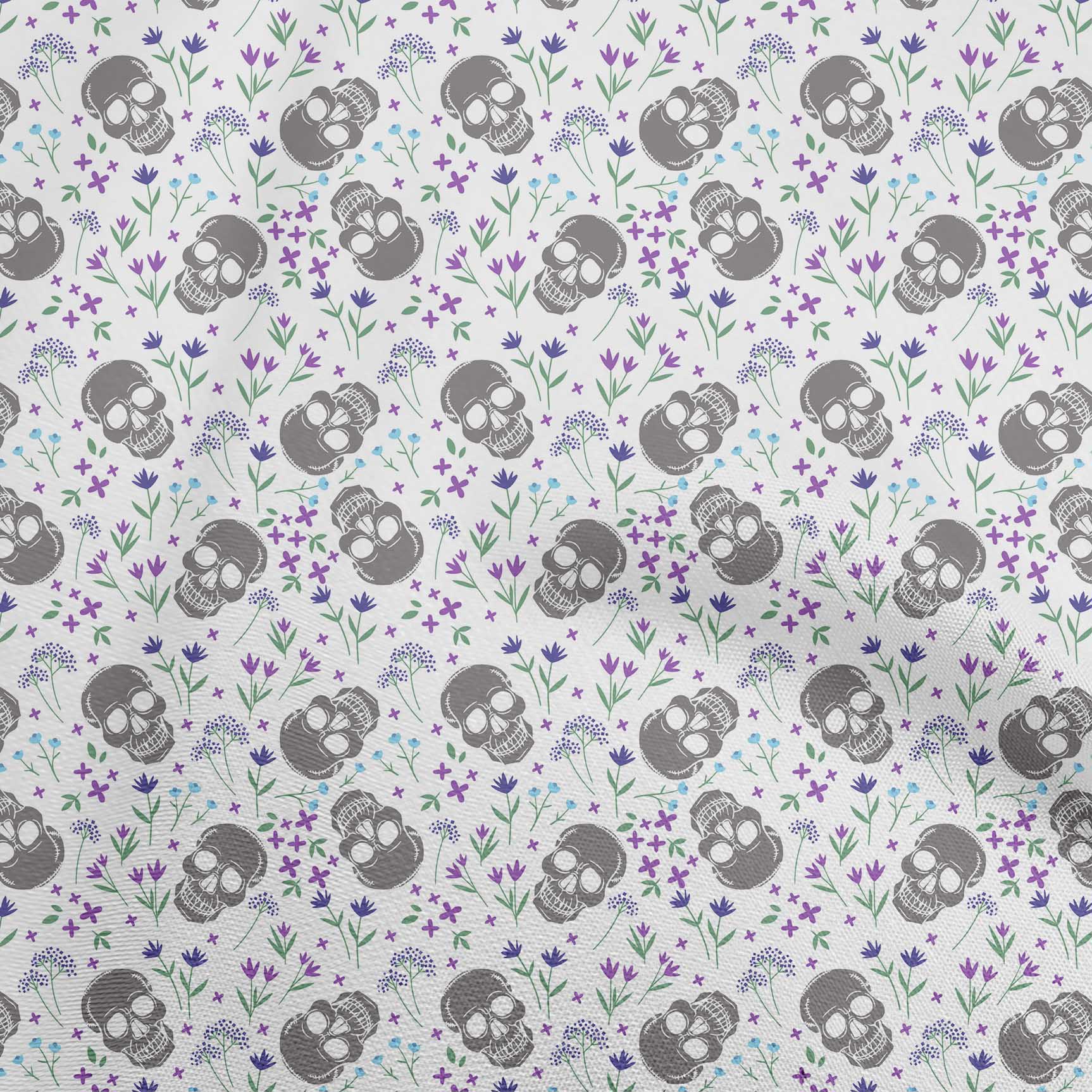 

OneOone Cotton Flex Темно-синя тканина з черепом для пошиття друкованої тканини для рукоділля у дворі 40 дюймів 42 Inch Wide - Viscose Chiffon білий