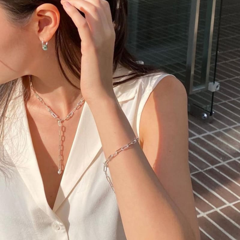 metamic Square Link Chain Bracelet