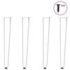 VidaXL Hairpin Legs for Consoles, Set of 4, White, 72 Cm, Solid Steel 4012425