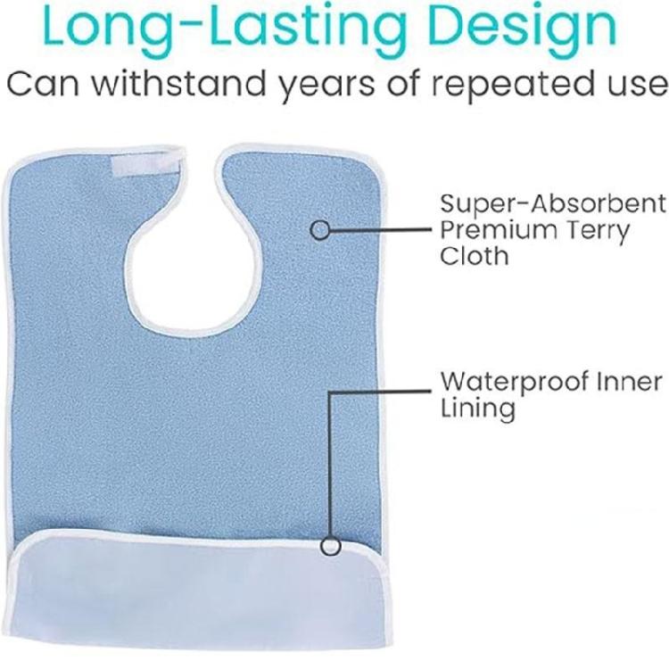 Waterproofed Feeding Apron Elderly Food Bag Durability Eating Adult Feeding Apron for Home And Hospital Use