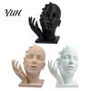 Modern Plastic Abstract Decor Broken Face Art Sculpture, Nordic Minimalist Statue, Deconstructive Collection 3D Printed Ornament for Living Room Study