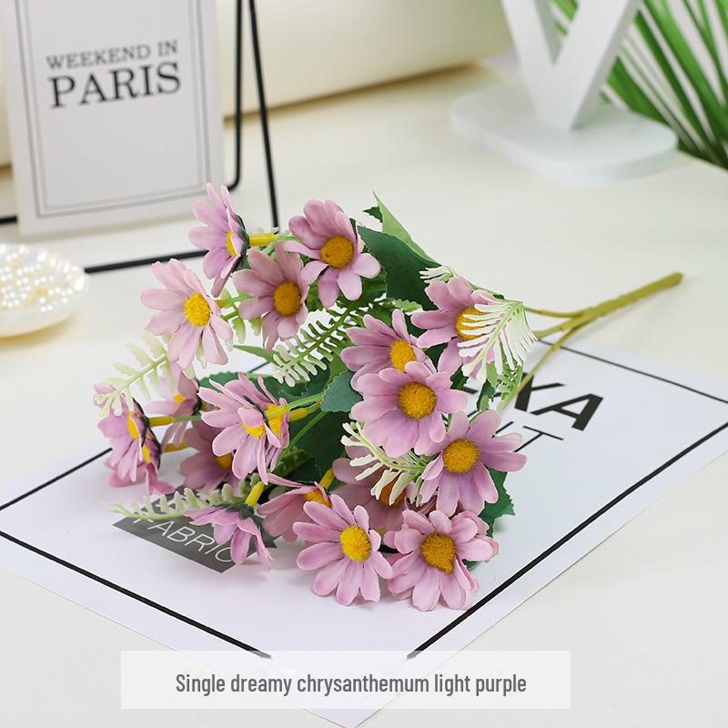Small Daisy Chamomile Fake Bouquet for Home and Wedding Decoration