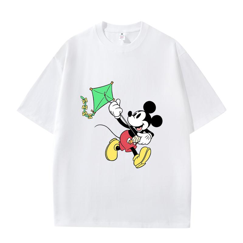 D06-102 MINISO 2026 Summer High-quality Printed Pure Cotton Shoulder Style Men's and Women's Round Neck Short Sleeved Couple T-shirt