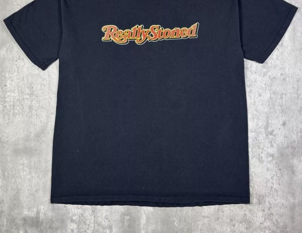 Vintage 90s Really Stoned Funny Weed T Shirt Single Stitch Mens size XL