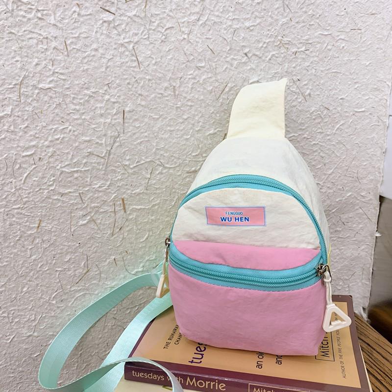 

Dopamine Travel Детская мини-сумка кроссбоди с цветными блоками: Универсальный студенческий школьный рюкзак в японско-корейском стиле