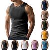 Heren Geribd Tanktop Mouwloos Ronde Hals Nauwsluitend Atletisch Onderhemd Zachte Rekbare Gebreide Stof Casual Basic Vest