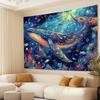 1pc Vibrant Whale Illustration Tapestry  Colorful Underwater Scene with Coral  Marine Life Polyester FeatherFree Perfect
