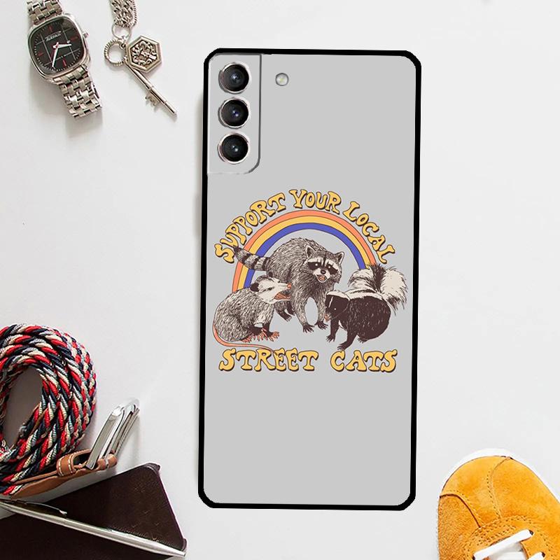 Cute Raccoon Case For Samsung Galaxy S25 Ultra S21 S22 S23 S24 Ultra S9 S10 S20 Plus S25 FE Cover Coque