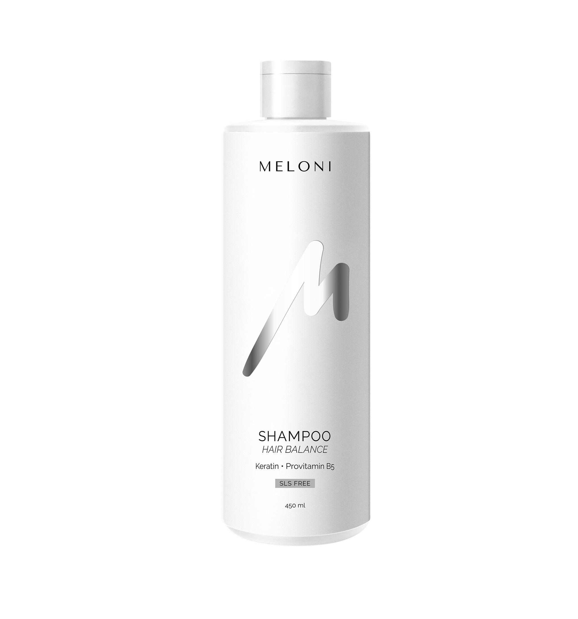 

Відновлюючий безсульфатний шампунь з кератином і провітаміном В5 SHAMPOO HAIR BALANCE MELONI 450 мл