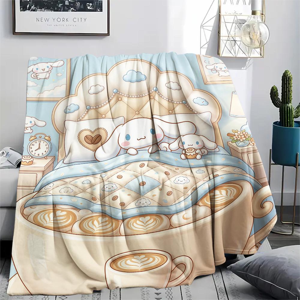 1 Stück Cinnamoroll-Print Flanelldecke, Hohe Qualität für alle Jahreszeiten, Heimdekoration, Wärme und Komfort, Perfekt für Weihnachtsgeschenke