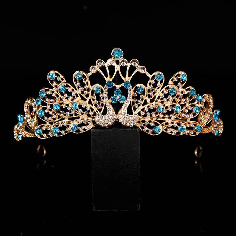 European Luxury Bridal Crown: Colorful Crystal Wedding & Birthday Princess Headdress Hair Accessory