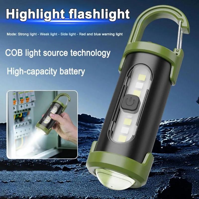 Rechargeable Keychain Flashlights,EDC COB Work Light Torch Ultra Bright Flashlight,Portable Lantern For Searching Hiking