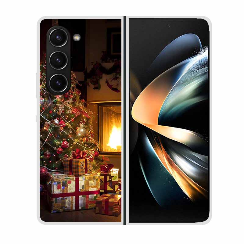 Christmas Cover For Samsung Galaxy Z Fold 5 5G Cases ZFold3 4 2 Clear Plastic Hard Back Cases For Samsung Z Fold 3 Phone Covers