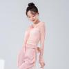 WEZHO Classical & Modern Dance Flare Long Sleeve Mesh Top
