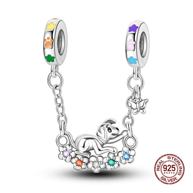 Original Charms Copper Cute Puppy Charms Beads Fit 3Mm Original Bracelet Women Diy Jewelry Gifts Making