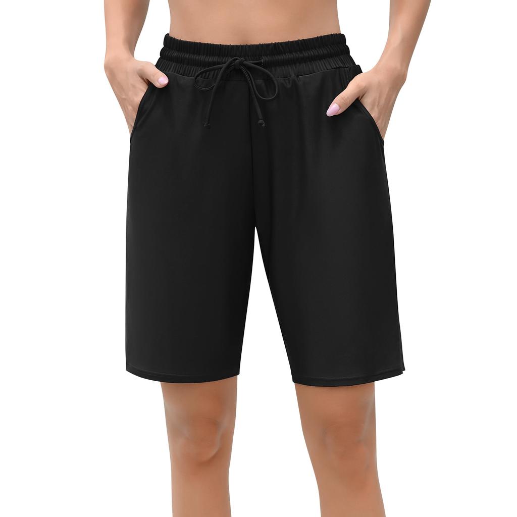 CHARMLEAKS Women's Swimming Trunks Drawstring Board Shorts Swim Bottom for Women Bandeau Shorts