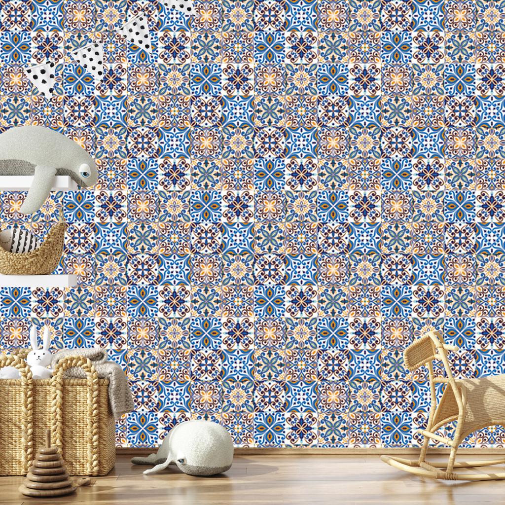 Wallpaper Imitation colorful mosaic tiles for living room and bedroom 50x1000