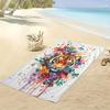 Oversized Microfiber Beach Towel Soft Lightweight Quick-Dry Towel with Fun Prints Painting Tiger on White Background Sand-free