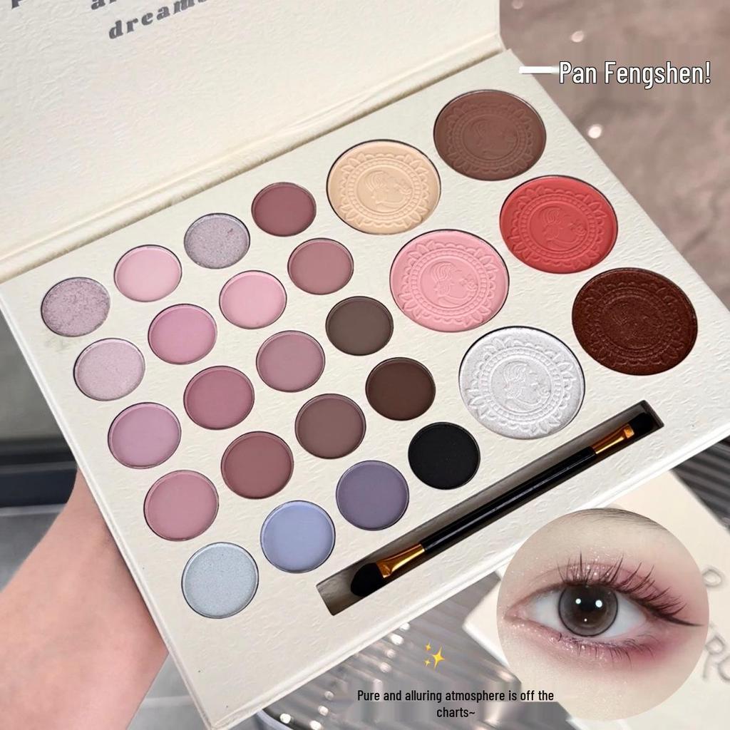 ErshiQi 26-Color All-in-One Girl Eyeshadow Palette: Shimmer, Matte, Highlight, Blush & Contour.