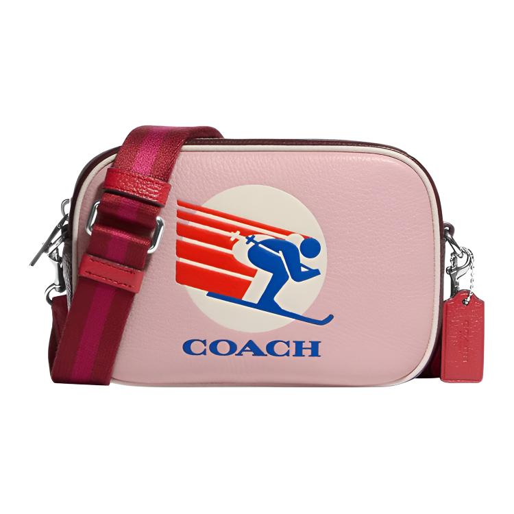 

Coach Jamie 19 Zipper Closure Ski Speed Pattern Detachable Adjustable Shoulder Strap Refined Pebble Leather Camera Bag Mini CE674-SVV8J Basic Set (Bag+Dust Bag)