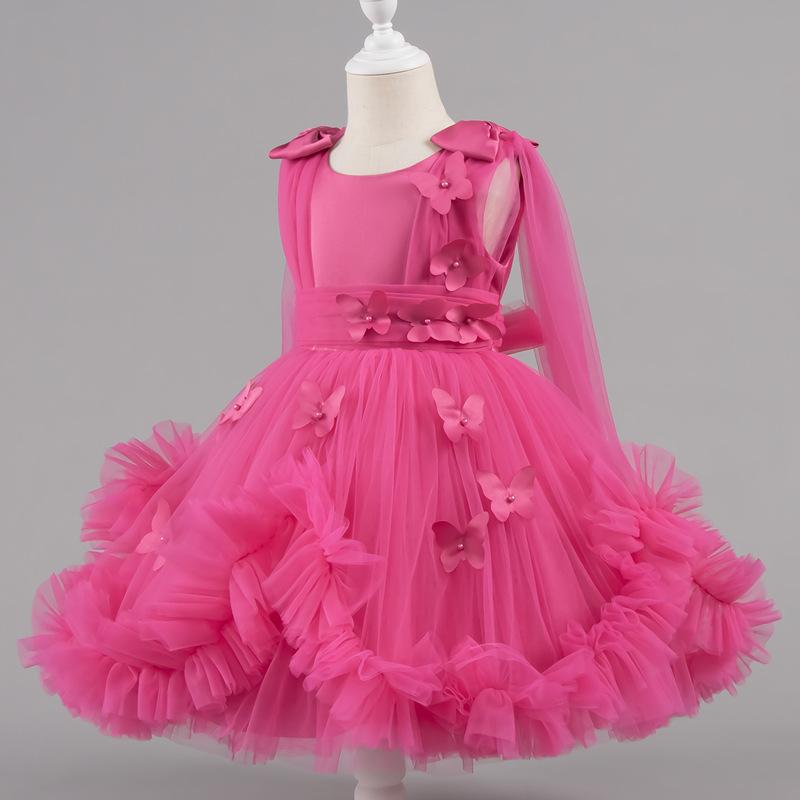 Little Girls Puffy Tulle Princess Dress For Birthday Wedding Stage Performance
