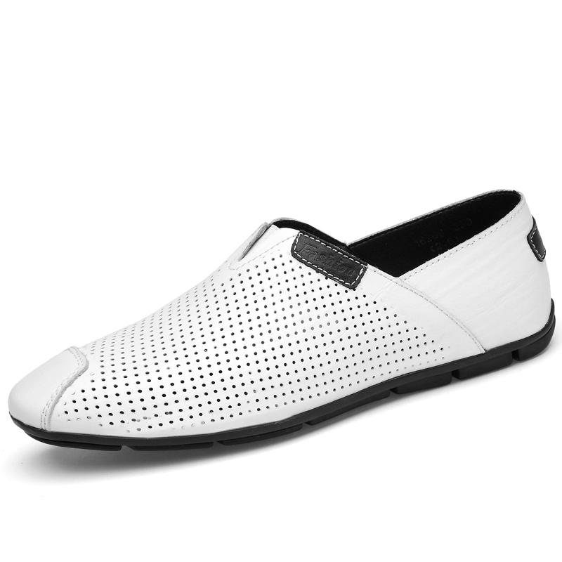 Fashion Genuine Leather Shoes for Men Fashion Designer Loafers Handmade Moccasins Outdoor Male Driving Footwear New Travel Slip On Flats