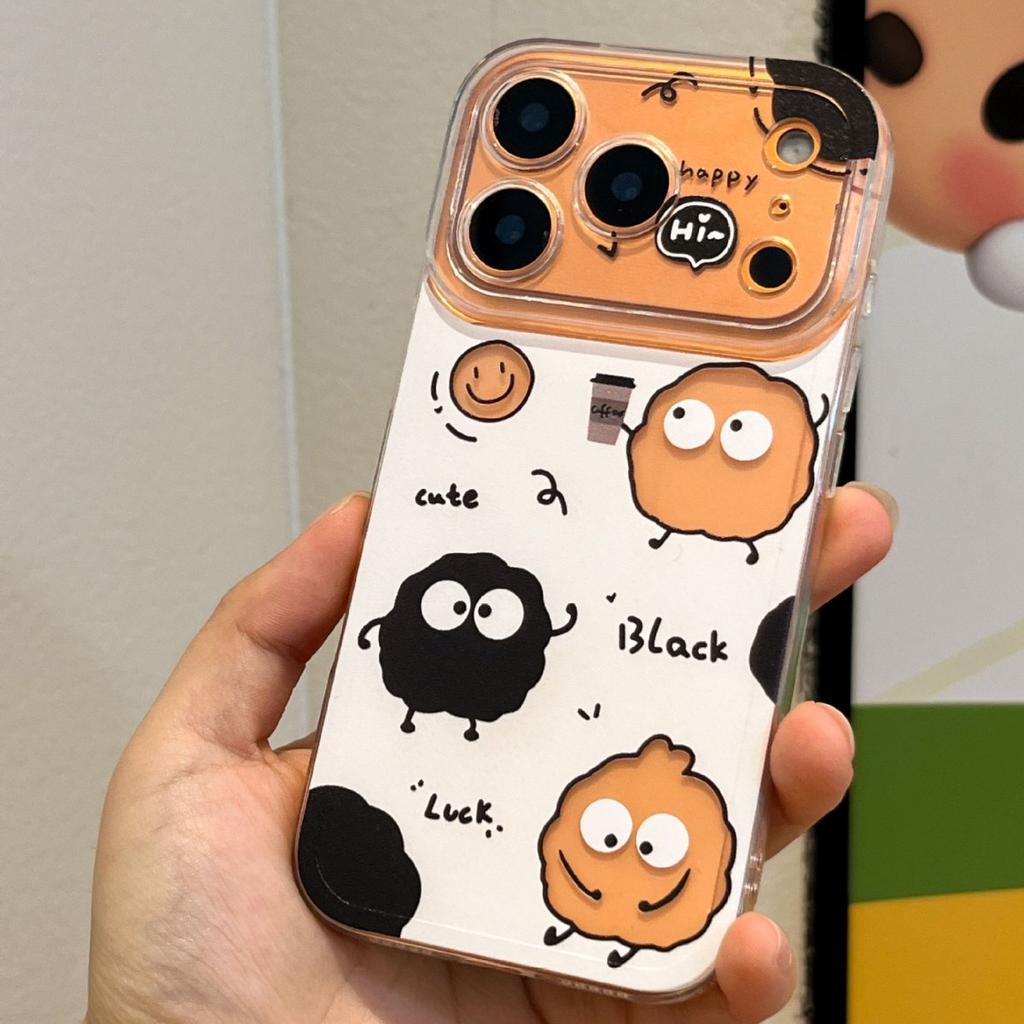 Coffee briquettes apply to Apple 17 cartoon 16promax cute 15iPhone14 lanyard 13 couple mobile phone case