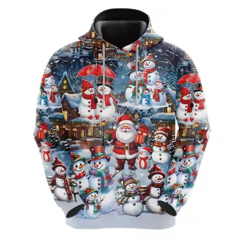 Christmas Themed 3D Printed Men's Women's Hoodies Casual Comfortable Autumn Winter Long Sleeved Hoodies
