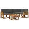 Outdoor Sofa Set with Cushions 6 Pcs Natural and Anthracite