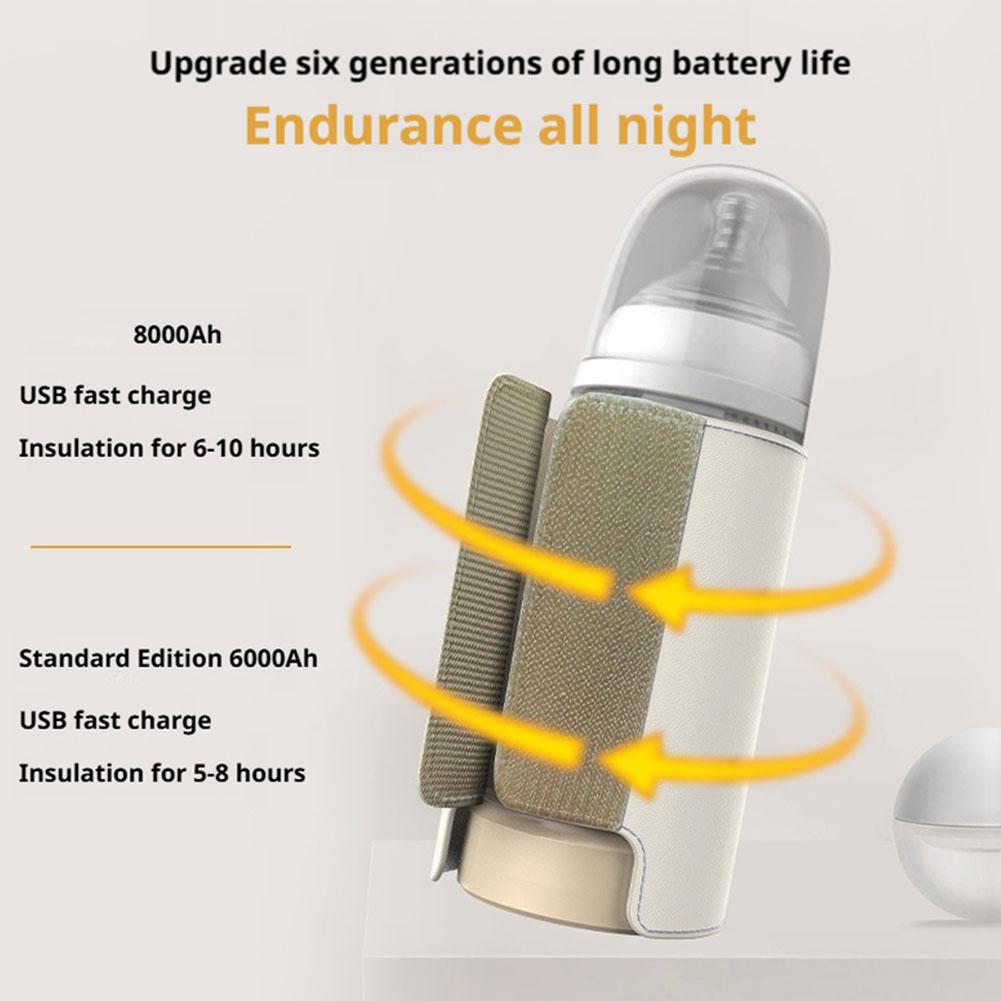 USB Multifunctional Baby Feeding Bottle Warmer Intelligent Constant Temperature Control Built-in High Capacity Battery