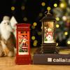Santa Claus Light-Up Phone Booth Lantern: Christmas Tabletop Oil Lamp Ornament