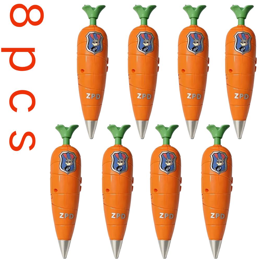 Heiß Zootopia 2 Karotten-Aufnahme-Stift | Judy & Nick Stil Für Kinder | 60S Mini-Rekorder | 2-in-1 Gelstift Schreibwaren Kindergeschenk