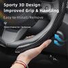 Suitable for Mini Carbon Fiber Texture Steering Wheel Cover Snap-On Wave-Shaped Sports Design Protective Shell Countryman Cooper 2 4 Door Akvnt44