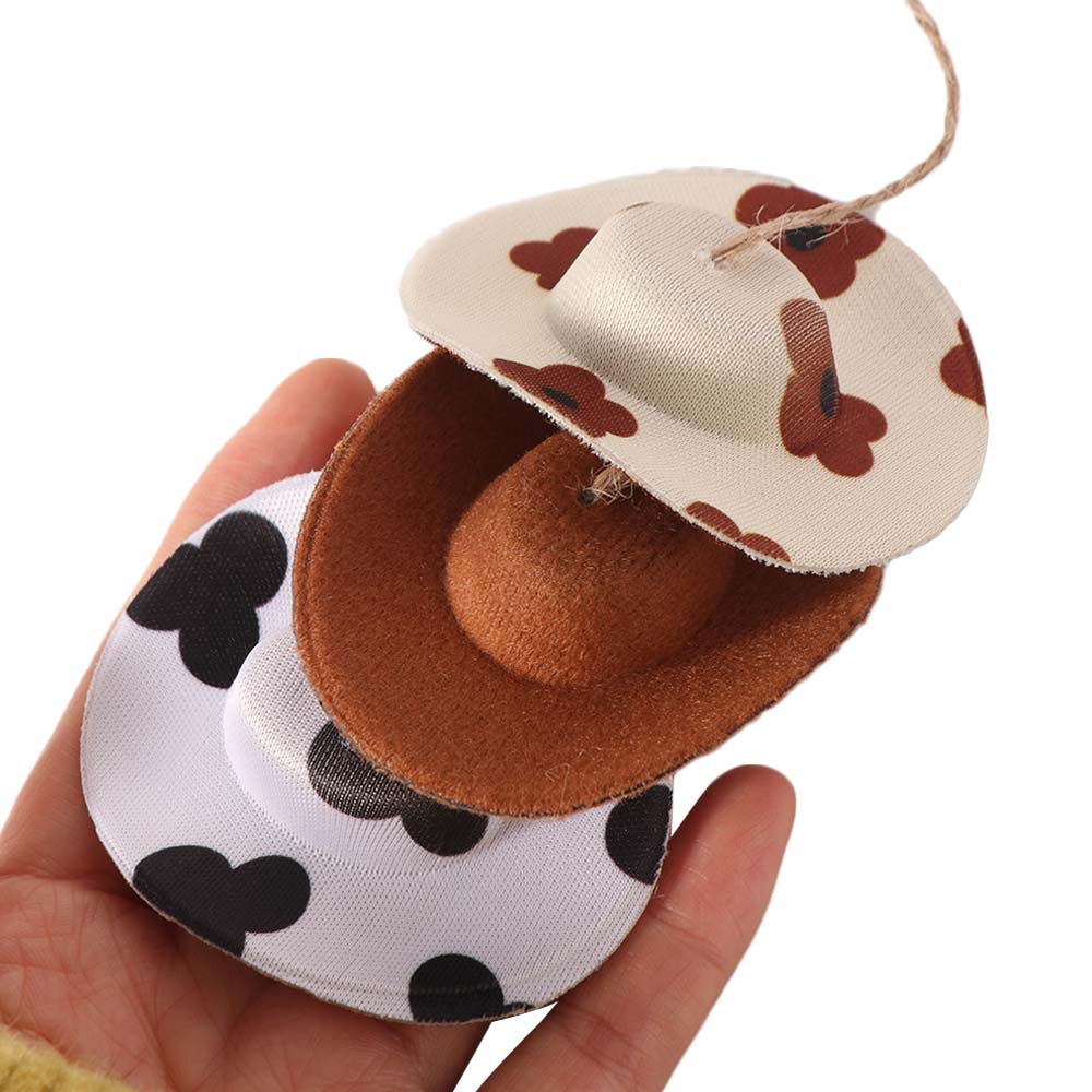 Mini cap Car Pendant Cow pattern Cute Rearview Mirror Pendant Interior Decoration Lightweight Cowboy Hat Car Decoration