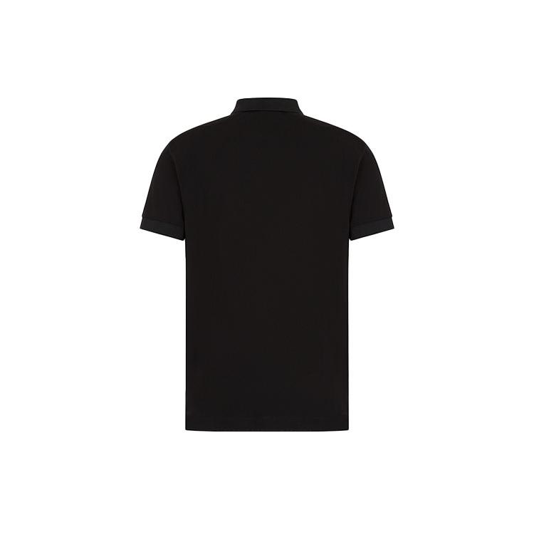 EMPORIO ARMANI EA7 Polo Shirts Men's Black Polo Collar Moderate Straight Fit 3LPF09P-J5AZ-1200