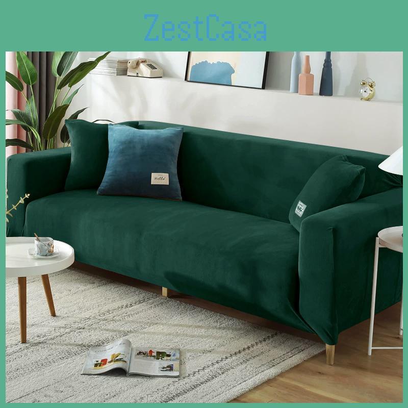 4 1 2 3 Seater Velvet Sofa Cover Stretch Non Slip Sofa Slipcovers For Living Room L Shape Sectional Couch Cover Armchair Covers