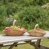 2 Paniers de Rangement en Osier avec Poignée Tressés Fruits Rustiques pour Cuisine, Organisation de la Maison