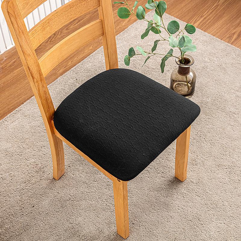 1/2/4/6pcs Jacquard Dining Chair Seat Covers Elastic Seat Slipcovers Removable Furniture Protector for Kitchen Hotel Banquet