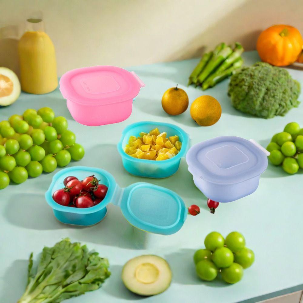 

2Pcs Sealed Refrigerator Organizer 200ML Lunch Box Practical Food Storage Container Outdoor синій