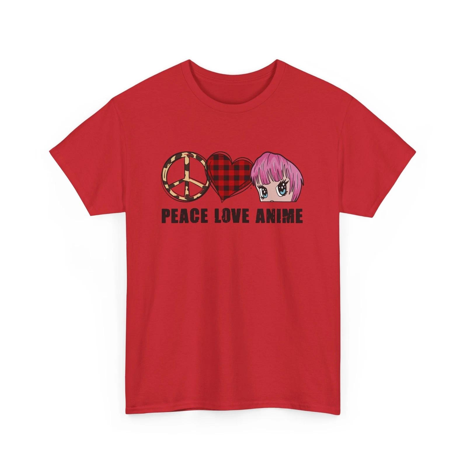 Peace Love Anime Shirt | Japanese Graphic Tee | Otaku Aesthetic L