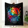 Colorful Basketball Splash Art Design Print Blanket Soft and Cozy Perfect for the Living Room Bed Sofa or a Nap,gift