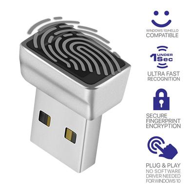 USB Fingerprint Reader for Windows 10 Hello, Biometric Scanner for Laptops & PC 360 Degree Sensor Security Device