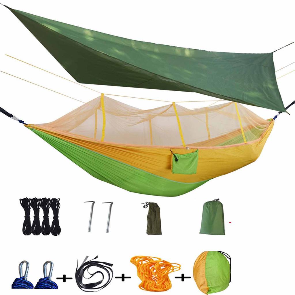 Mosquito-Proof   with Sunshade Canopy, Outdoor Camping Aerial Swing, Portable Hiking and Travel  for Insect-Free Relaxation