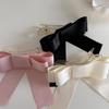 Elegant Fabric Hair Bow Hairpin for Women Girls Sweet Ribbon Hair Clips Black White Bow Top Clip Female Hair Accessories