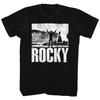 Rocky Movie Black & White Photo Rocky On Philly Museum Steps Men's T Shirt Unisex T-Shirt