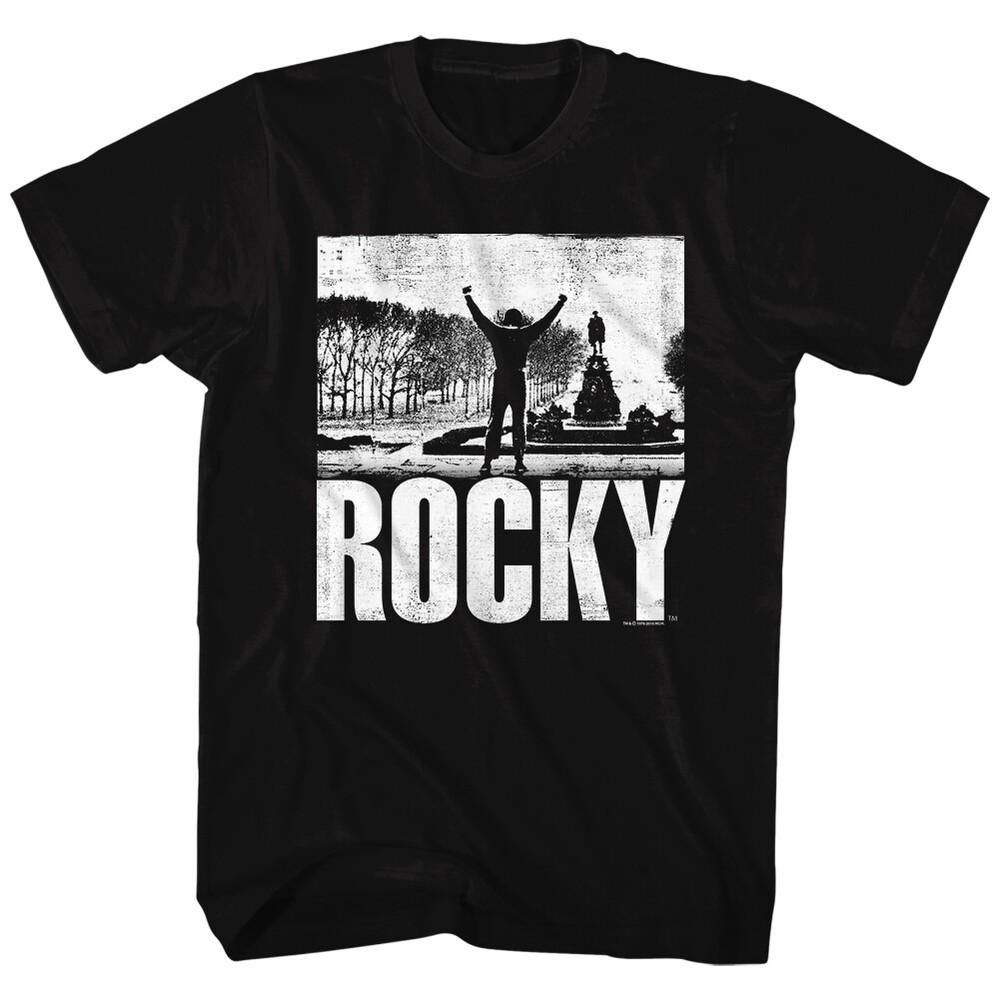 Rocky Movie Black & White Photo Rocky On Philly Museum Steps Men s T Shirt Unisex T-Shirt S