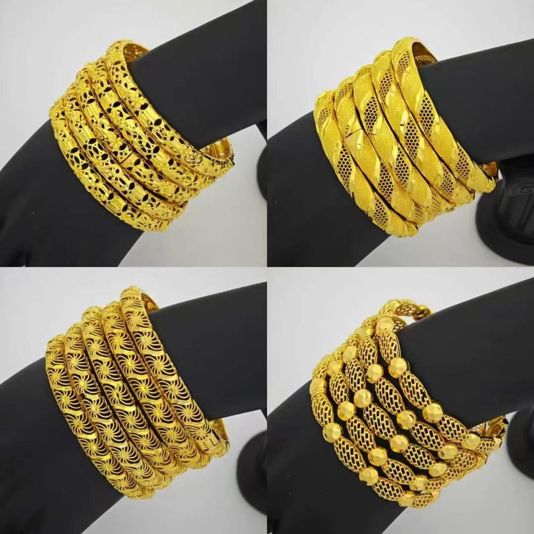 Discount Golden Bangle Statement Big Wide Gold Bangle African Trendy No Rust Costume Bracelet Jewelry 20.5cm&free sample