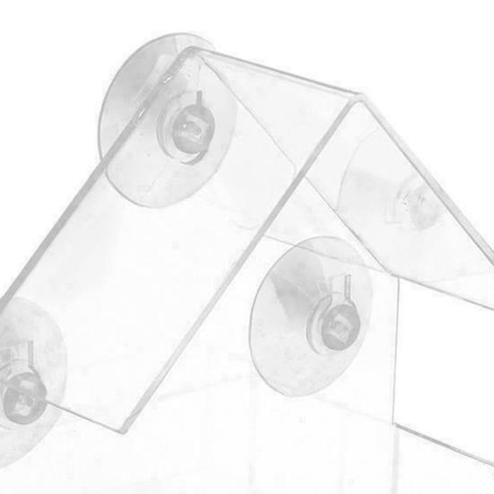 Hausförmiger Vogelfutterspender mit Saugnapf, Acryl-Futterbehälter, Kolibri-Futterspender, Heimtierbedarf