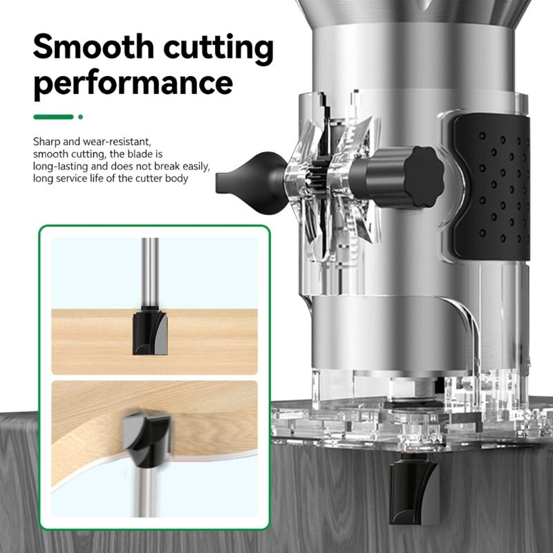 Professional Router Bit with 1/2Inch Shank for Cleaning Bottom and Smooth Wood Finishing Applications Flush Trim Woodworking