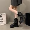 Winter Platform Thick Heel Women Short Boots Fashion Belt Buckle Shoes Street Style Banquet Motorcycle Botas Mujer